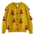 thumbnail image 1 of SHTXOZHI Girl's Cardigan Sweater Long Sleeve Button Down Knit Sweater Fall Cute Clothes 2-8 Years, 1 of 3