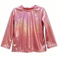 thumbnail image 1 of SHTXOZHI Girl's Party Sparkly Shirts Long Sleeve Loose Crew Neck Top Dance Dressy Outdoor Birthparty Blouse, 1 of 5