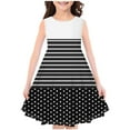 thumbnail image 1 of SHTXOZHI Girl's Summer Midi Dress Kid Print Crewneck Sleeveless A-Line Dress Casual Beach Sundress, 1 of 3