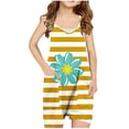 thumbnail image 1 of SHTXOZHI Girls Romper Sleeveless V Neck Short Jumpsuit Print Cute Summer Overalls with Pockets, 1 of 3