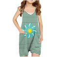 thumbnail image 1 of SHTXOZHI Girls Romper Sleeveless V Neck Short Jumpsuit Print Cute Summer Overalls with Pockets, 1 of 3