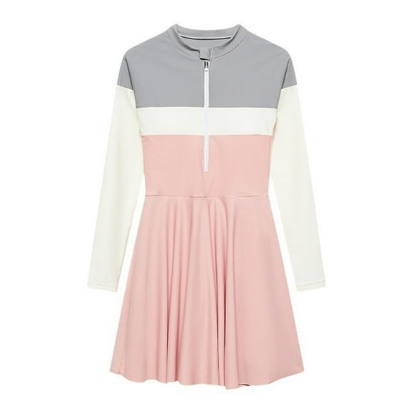 SHTXOZHI Girls Swimsuits with Skirt Long/Short Sleeve Zipper Bathing Suits for 2-8 Years