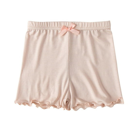 SHTXOZHI Gril Bow Shorts Elastic Waist Under Dress Shorts Summer Solid Color Casual Shorts