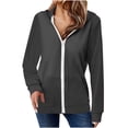 thumbnail image 1 of SHTXOZHI Jackets for Women Casual Long Sleeve Zip Up Coats Fall Hooded Outerwear with Pockets, 1 of 6