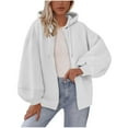 thumbnail image 1 of SHTXOZHI Jackets for Women Zip Up Drawstring Hooded Coat Fall Casual Outerwear with Pockets, 1 of 5