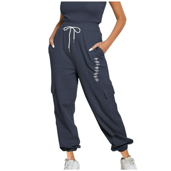 SHTXOZHI Jogger Pants for Women High Waist Wide Leg Cargo Pants Athletic Sweatpants with Pockets