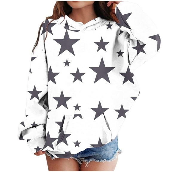SHTXOZHI Kids Boys Girls Graphic Hoodies with Pockets Long Sleeve Casual Pullover Sweatshirts