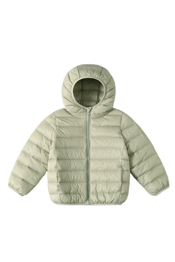 Kids Boys Warm Down Jackets Toddler Girls Packable Hooded Puffer Coat Winter Outerwear