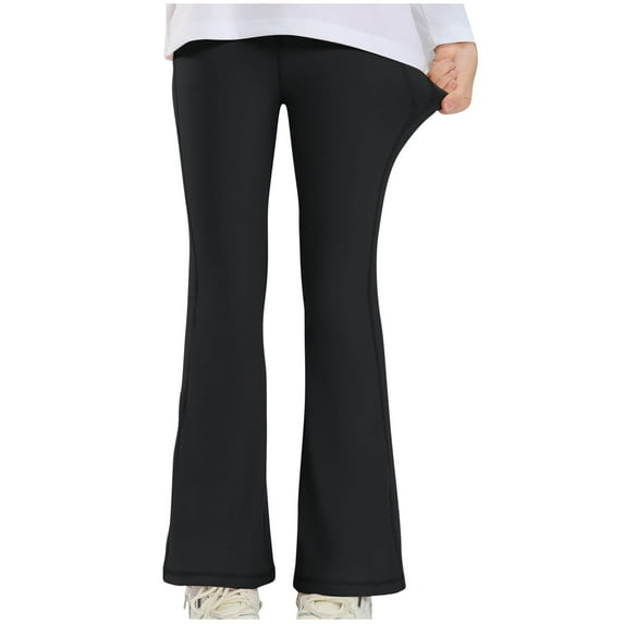 SHTXOZHI Kids Flared Pants Boys Girls Elastic Waist Bell Bottom Pants Workout Yoga Stretch Pants