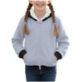 thumbnail image 1 of SHTXOZHI Kids Fleece Lined Jacket Warm Zip Up Hooded Winter Coat Boys Girls Outerwear 2-15Y, 1 of 7
