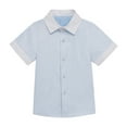 thumbnail image 1 of SHTXOZHI Kids Girls Boys Button Down Casual Shirt Short Summer Sleeve Dress Shirt 3-11 Years, 1 of 3