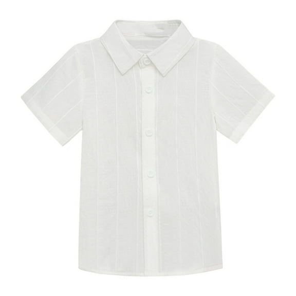 SHTXOZHI Kids Girls Boys Button Down Casual Shirt Short Summer Sleeve Dress Shirt 3-11 Years