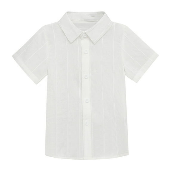 SHTXOZHI Kids Girls Boys Button Down Casual Shirt Short Summer Sleeve Dress Shirt 3-11 Years