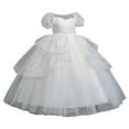 thumbnail image 1 of SHTXOZHI Kids Girls Sequin Party Princess Dress Puff Sleeve Ruffle Tulle Dress A-Line Birthday Gown, 1 of 7