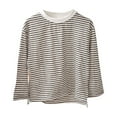 thumbnail image 1 of SHTXOZHI Kids Long Sleeve Striped T-Shirts Color Block Side Slit Tee Tops Toddler Baby Clothes, 1 of 5