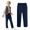 thumbnail image 1 of SHTXOZHI Kids School Uniform Pants Boys Girls Elastic Waist Pull On Trousers for 5-14Years, 1 of 7