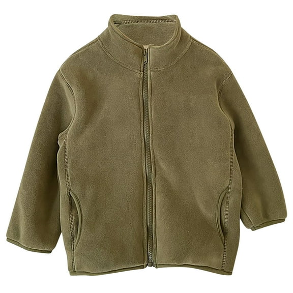 SHTXOZHI Kids Toddler Boys Girls Fall Fleece Lined Jacket Zip Up Long Sleeve Coat Winter Outwear with Pockets