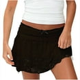 thumbnail image 1 of SHTXOZHI Lace Skirt for Women Low Rise Ruffle Skirt Layered Pleated Flowy Mini Skirts Underskirt, 1 of 3