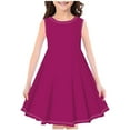 thumbnail image 1 of SHTXOZHI Little Girl's Sleeveless Crewneck Dress A-Line Print Casual Summer Party Beach Kid Sundress, 1 of 3