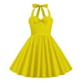 thumbnail image 1 of SHTXOZHI Little Girls Summer Vintage Dress Toddler Kids Sleeveless A Line Ruffle Lace-Up Party Dress, 1 of 5