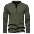 thumbnail image 1 of SHTXOZHI Long Sleeve Shirts for Men V Neck Solid Color Basic Tee Tops Casual Fall Pullover Shirts, 1 of 4