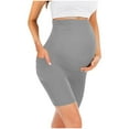 thumbnail image 1 of SHTXOZHI Maternity Shorts Over Belly with Pockets High Waisted Athletic Yoga Pregnancy Shorts, 1 of 2