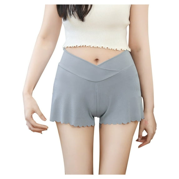 SHTXOZHI Maternity Shorts for Women Solid Color Lounge Pregancy Shorts Stretch Under Dress Shorts