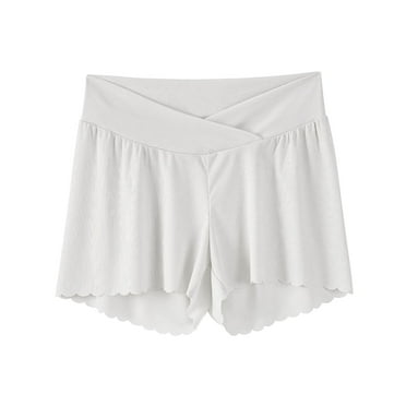 SHTXOZHI Maternity Women's Shorts Preganncy Soft Under Dress Shorts Solid Color Lounge Pajama Shorts