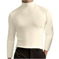 thumbnail image 1 of SHTXOZHI Men Casual Long Sleeve Mock Neck Tops Solid Color Basic T-Shirt Soft Undershirts, 1 of 5