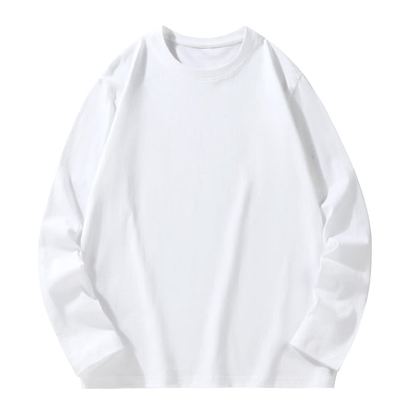SHTXOZHI Men's Basic T-Shirts Long Sleeve Crewneck Undershirts Solid Color Basic Tee Tops