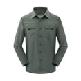 thumbnail image 1 of SHTXOZHI Men's Button Down Long Sleeve Shirts Business Casual Quick Dry Shirts for Hiking Travel, 1 of 3