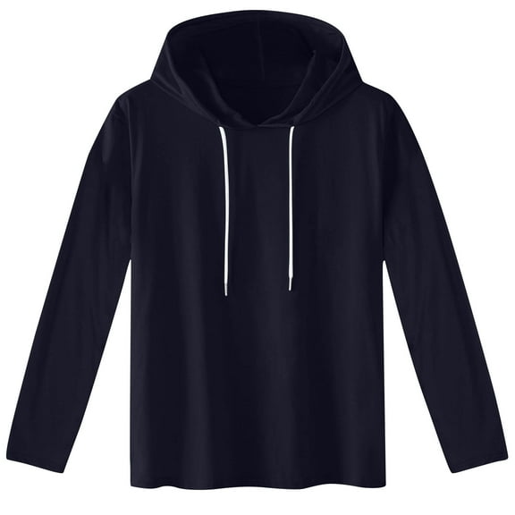 SHTXOZHI Men's Casual Pullover Hoodies Long Sleeve Drawstring Solid Color Fall Sweatshirt
