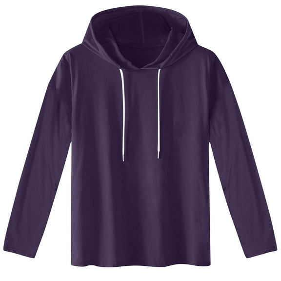 SHTXOZHI Men's Casual Pullover Hoodies Long Sleeve Drawstring Solid Color Fall Sweatshirt