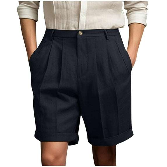 SHTXOZHI Men's Casual Summer Shorts Flat Front Work Dress Shorts Beach Golf Shorts with Pockets