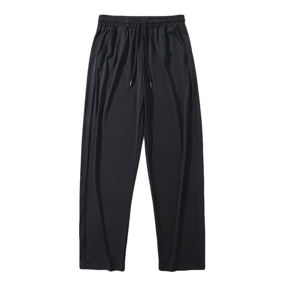 SHTXOZHI Men's Elastic Waist Sweatpant Pants with Pockets Drawstring Solid Color Lounge Pants