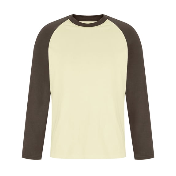 SHTXOZHI Men's Long Sleeve T-Shirts Color Block Crewneck Casual Athletic Tees Pajama Tops
