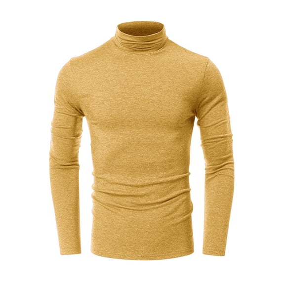 SHTXOZHI Men's Mock Neck Long Sleeve T Shirts Solid Color Basic Undershirts Casual Pullover Tops