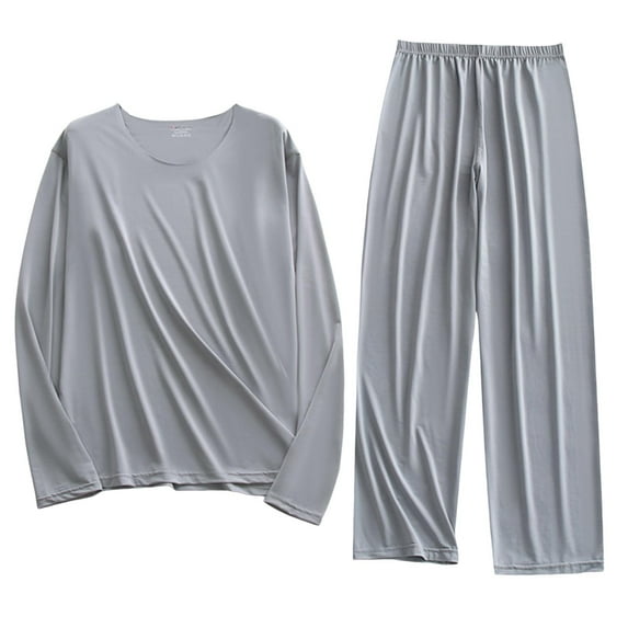 SHTXOZHI Men's Pajamas Set Sleepwear Pjs Long Sleeve Tops Pants Soft 2 Piece Loungewear