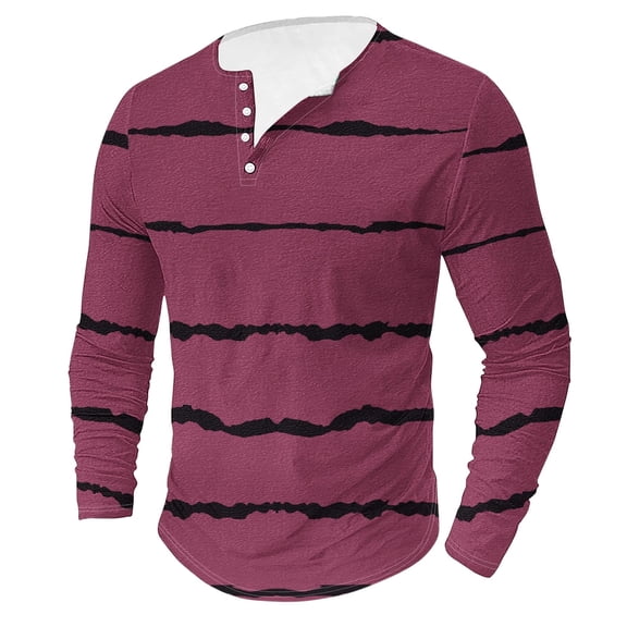 SHTXOZHI Men's Striped Color Block Shirts Long Sleeve Crewneck Fashion Shirt Casual Pullover Tops