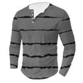 thumbnail image 1 of SHTXOZHI Men's Striped Color Block Shirts Long Sleeve Crewneck Fashion Shirt Casual Pullover Tops, 1 of 4