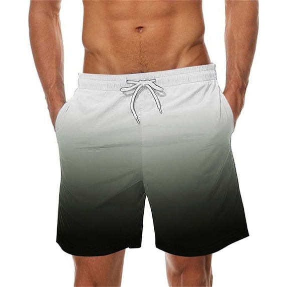 SHTXOZHI Men's Summer Beach Shorts Elastic Waist Drawstring Lightweight Shorts with Pockets