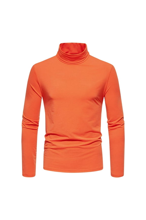 Men's Turtleneck Lightweight Pullover Top Long Sleeve Basic Undershirts Thermal Base Layer Top