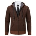 thumbnail image 1 of SHTXOZHI Men's Zip Up Hoodie Jackets Long Sleeve Drawstring Coat Fall Casual Outerwear with Pockets, 1 of 4
