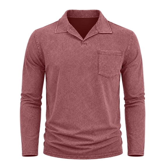 SHTXOZHI Mens Collared Shirts Long Sleeve Work Shirts Fall Winter Layering Business Casual Tops with Pocket