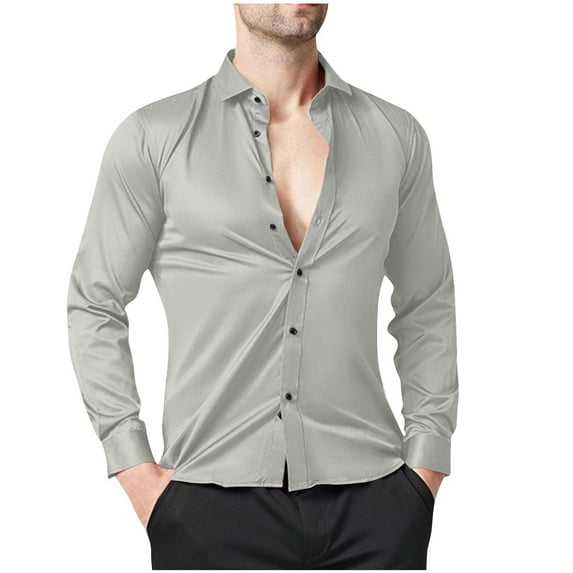 SHTXOZHI Mens Dress Shirts Button Down Long Sleeve Shirts Work Business Wrinkle Free Shirts