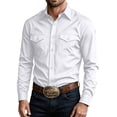 thumbnail image 1 of SHTXOZHI Mens Dress Shirts Long Sleeve Collar Button Down Open Front Business Casual Shirts Solid Color Party Wedding Tops, 1 of 8