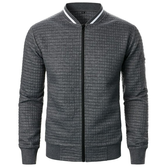 SHTXOZHI Mens Full Zip Up Casual Jackets Color Block Long Sleeve Coat Lightweight Jackets with Pockets