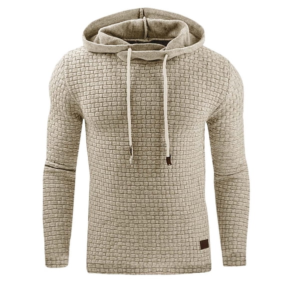 SHTXOZHI Mens Hoodies Pullover Long Sleeve Casual Sweatshirts Winter Solid Color Hooded Tops