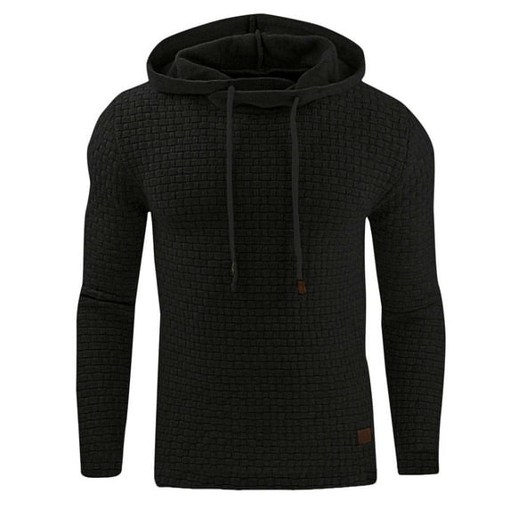 SHTXOZHI Mens Hoodies Pullover Long Sleeve Casual Sweatshirts Winter Solid Color Hooded Tops