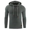 thumbnail image 1 of SHTXOZHI Mens Hoodies Pullover Long Sleeve Casual Sweatshirts Winter Solid Color Hooded Tops, 1 of 2